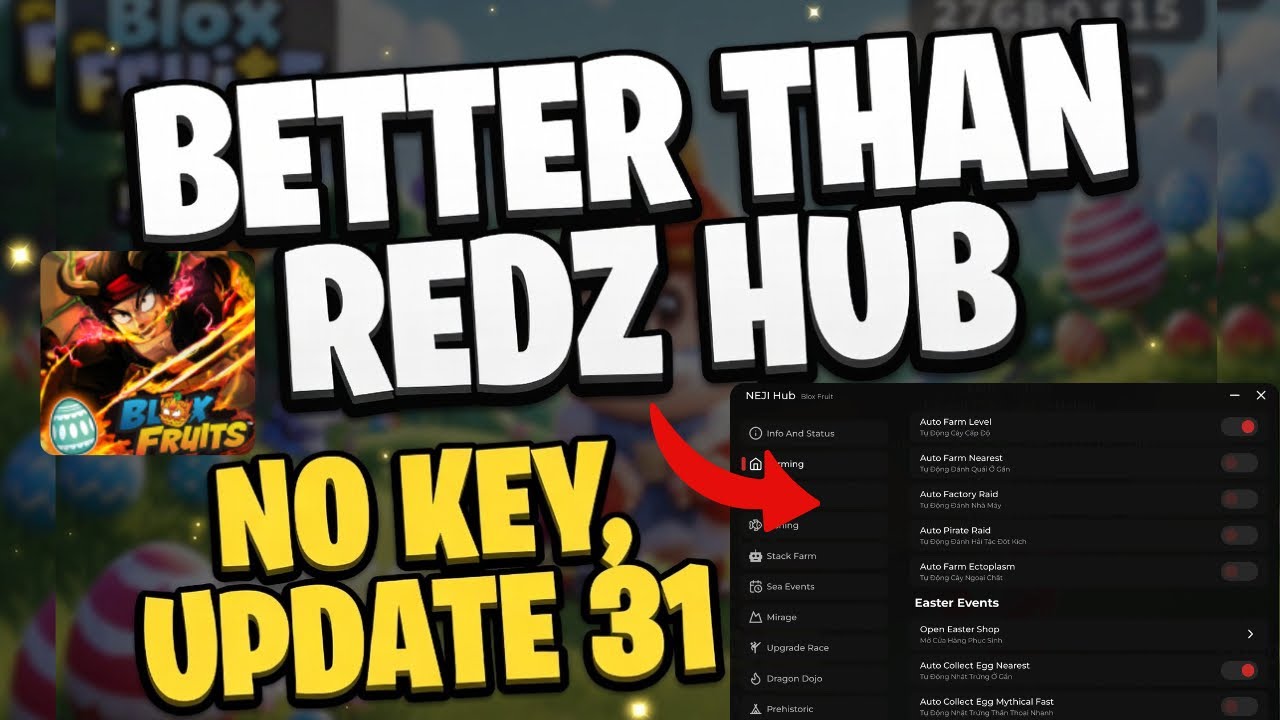 [🥚 БЕЗ КЛЮЧА] НОВЫЙ СКРИПТ ДЛЯ BLOX FRUITS | ЛУЧШЕ, ЧЕМ REDZ HUB | АВТОФАРМ, Обновление 31 + Delt...