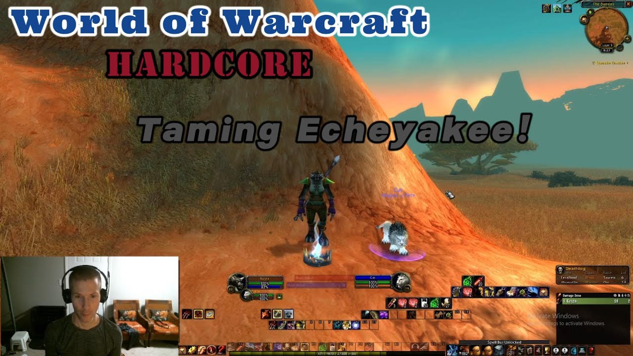 WoW Hardcore Adventures TAMING ECHEYAKEE The White Lion!!!