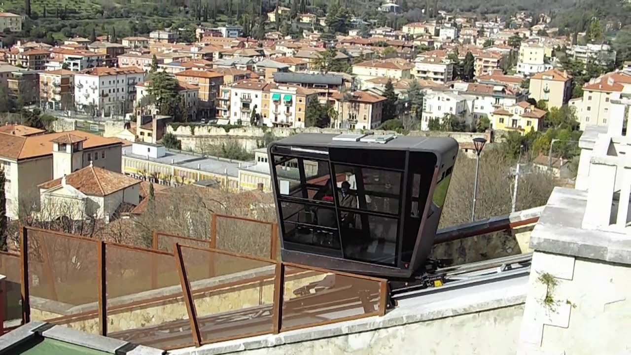 Castel San Pietro Funicular Ride and Roman Theater ruins, Verona Italy