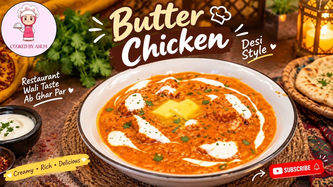 How To Make Butter Chicken At Home I Restaurant Style Recipe | COOKED BY ANUM 