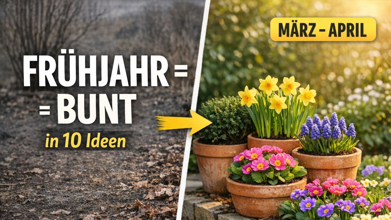 Bunt ab März: 10 einfache Ideen für Balkon, Terrasse & Garten (Töpfe + Beet)