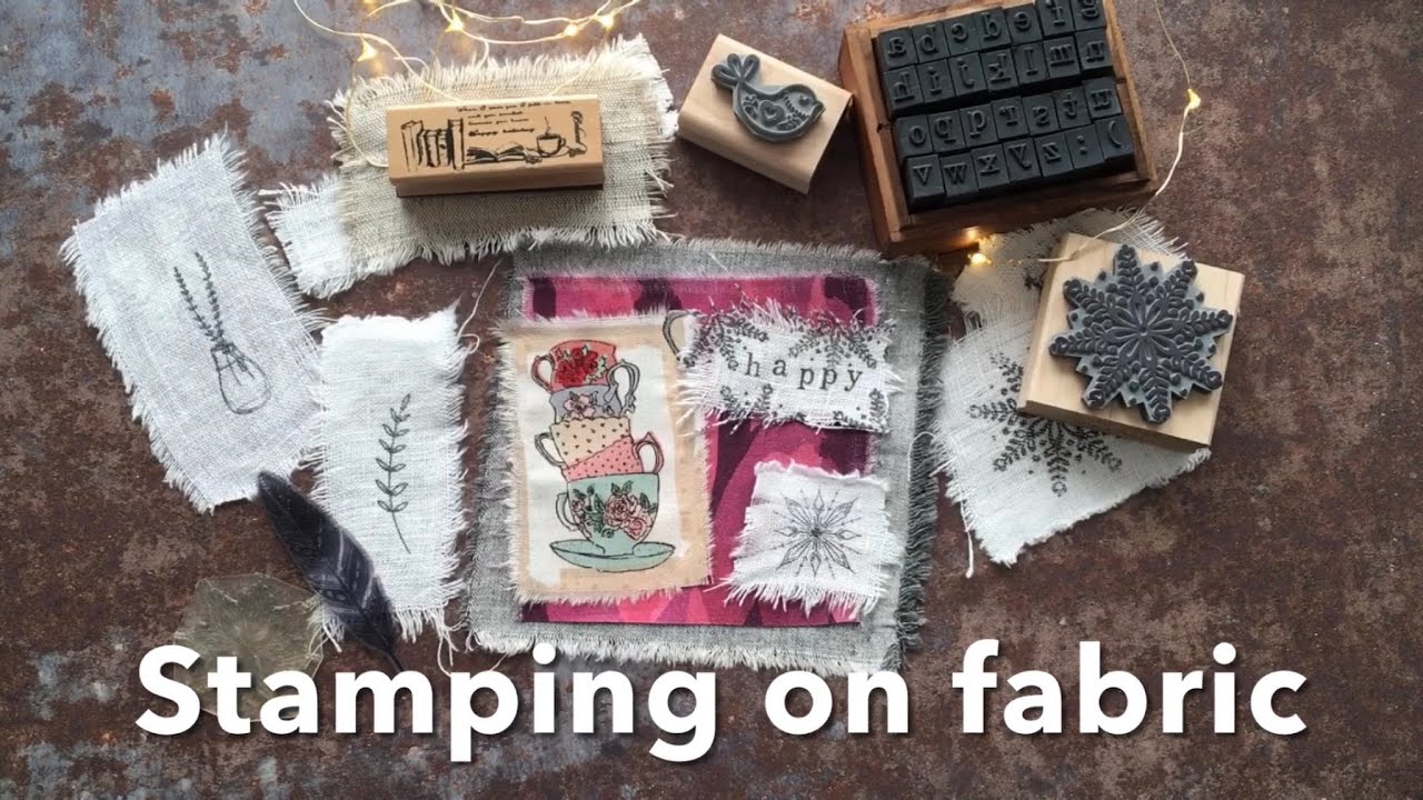 STAMPING ON FABRIC // embellish your fabric scraps to use in collages, scrapbooks or card making