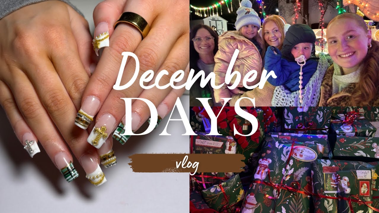 December days🎄✨🎁| Christmas lights, doing nails, wrapping gifts, film camera |