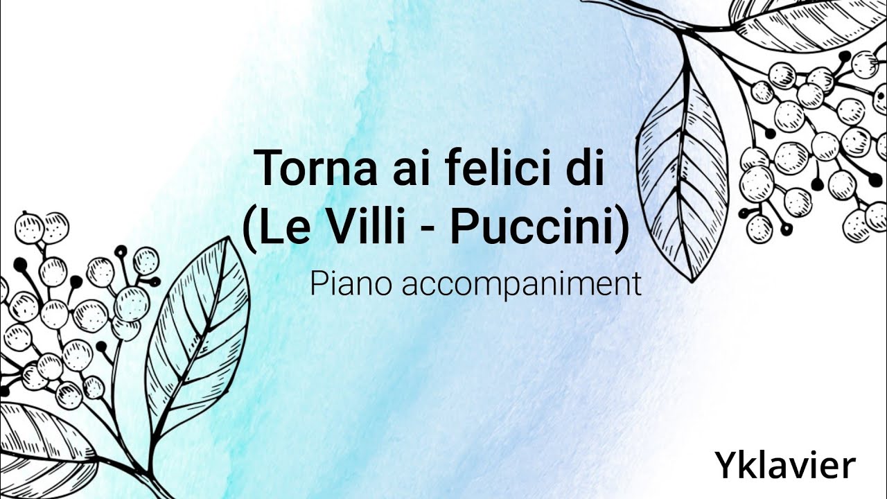 (성악반주) Le Villi - Puccini - Torna ai felici di - Piano accompaniment