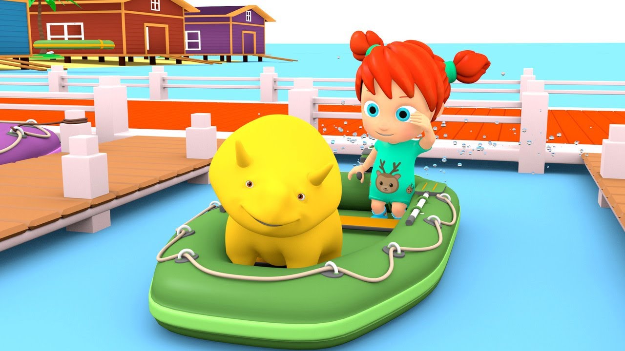 Learn colors & numbers -  Rest on the Sea - Dino the dinosaur and Kids