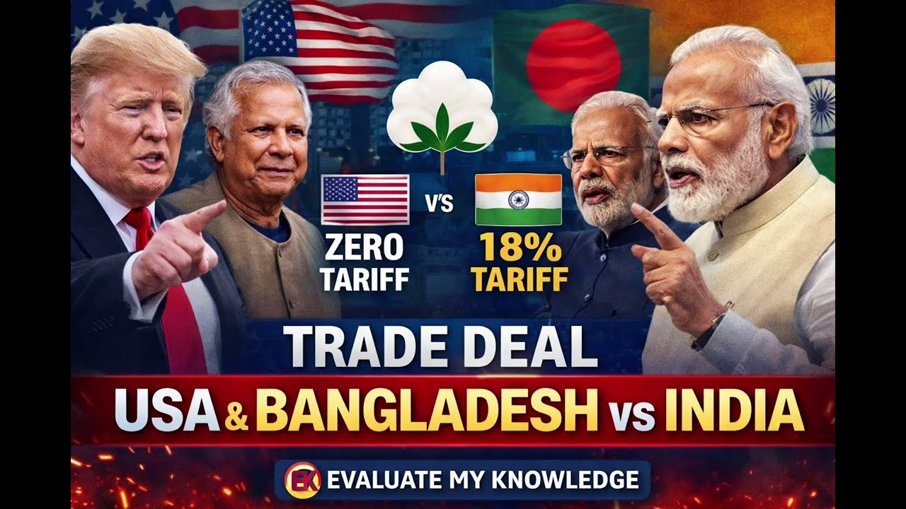 USA & Bangladesh vs India  | Zero Tariff vs 18% Tariff Trade Deal Explained#tariffwar#currentaffairs