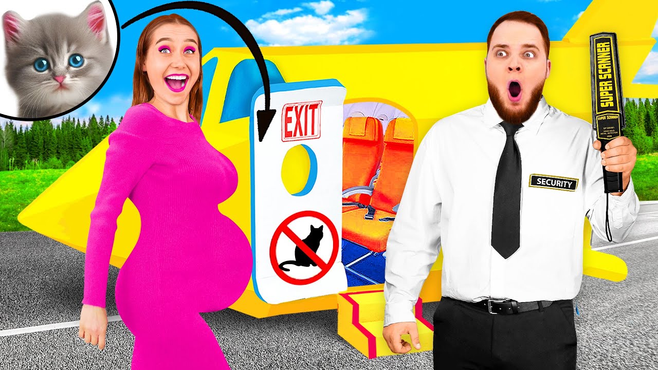 التسلل للحيوانات الأليفة في الطائرة | تحديات مضحكة TeenChallenge