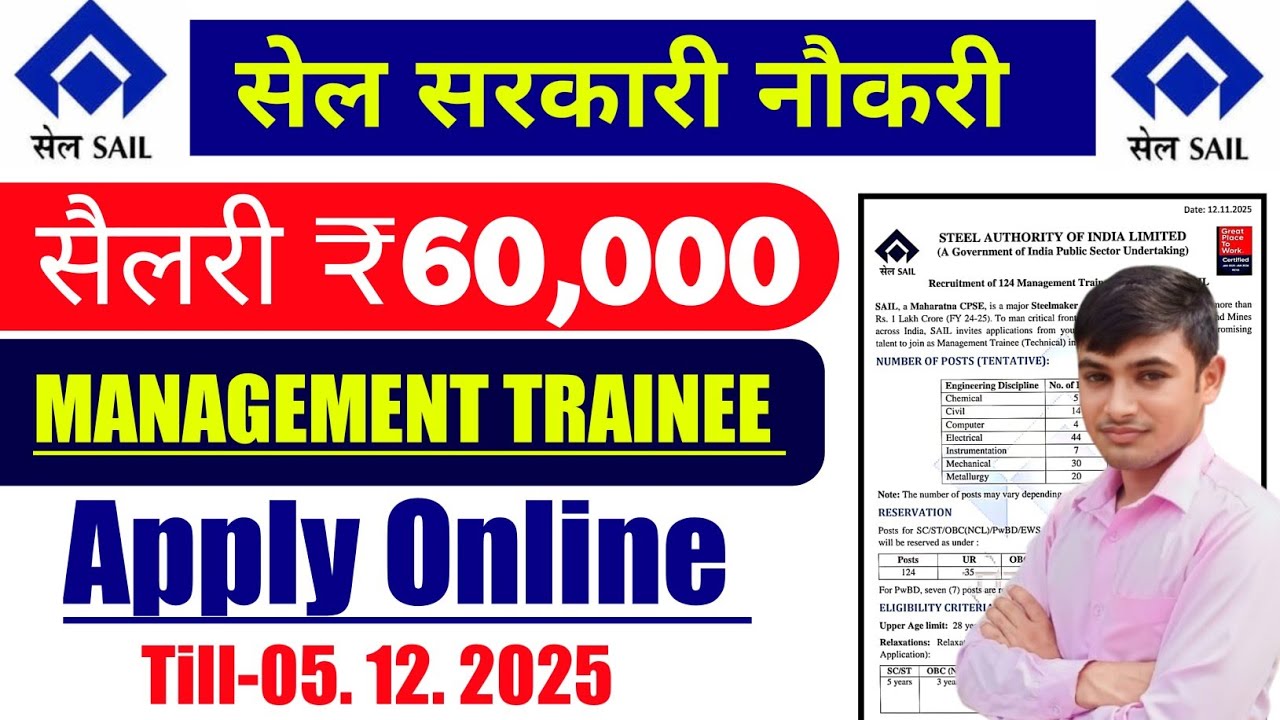 #Sail new vacancy update #sail recruitment 2025 #sail management trainee vacancy 2025