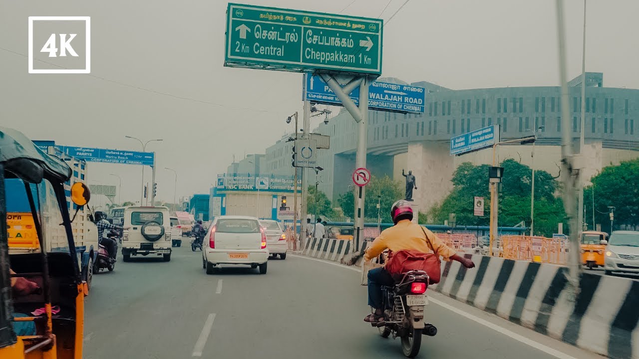 Chennai Traffic Drive | City Tour 4K