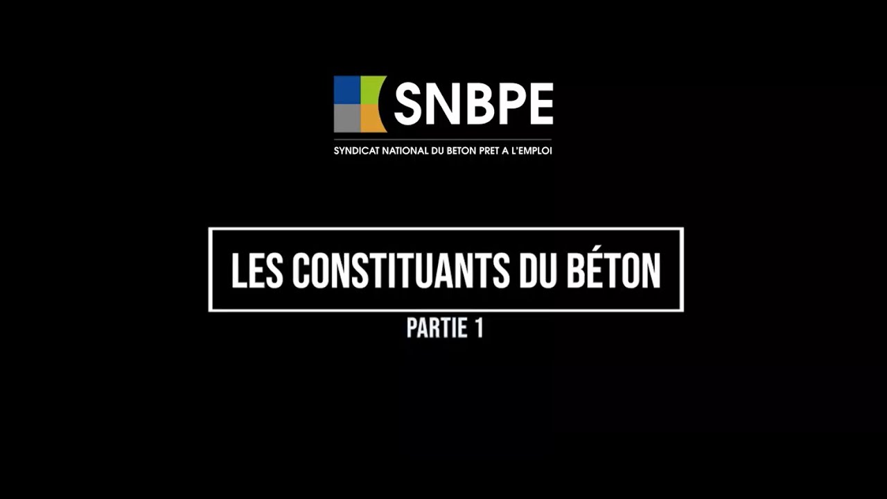 [Webinaire SNBPE : Maitriser les constituants du béton] #1 - les constituants du béton