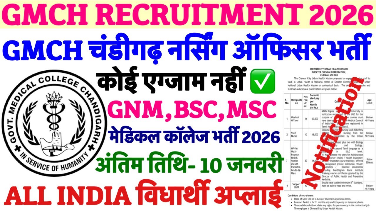 GMCH Staff Nurse Recruitment 2026💥GMCH Nursing Officer Vacancy 2026💥GMC Staff Nurse Vacancy|gmch2026