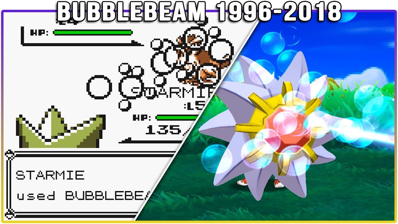 Evolution of BubbleBeam - Pokémon Moves (1996-2018)