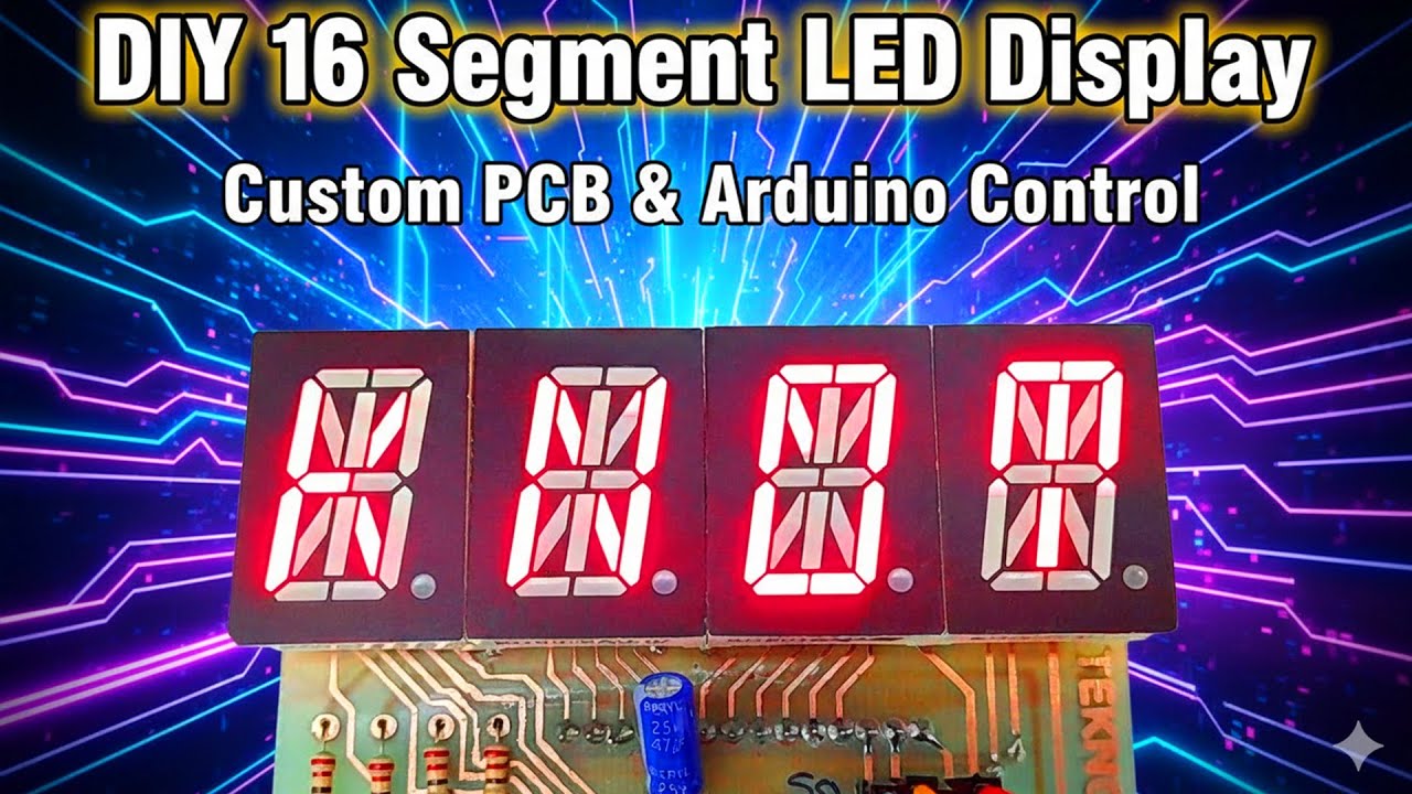 HT16K33 4-Digit 16-Segment Display | Custom PCB, I2C Control & Animations
