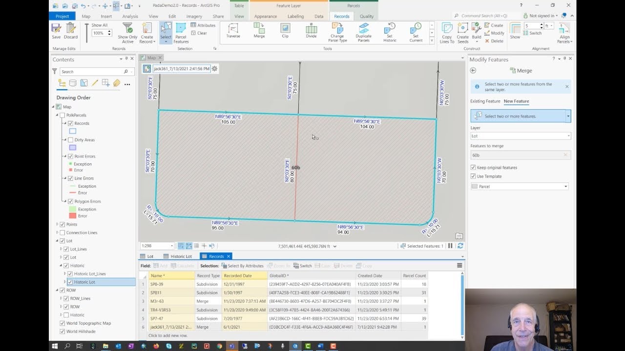 ArcGIS Pro Parcel Fabric: Track History and Lineage During a Merge