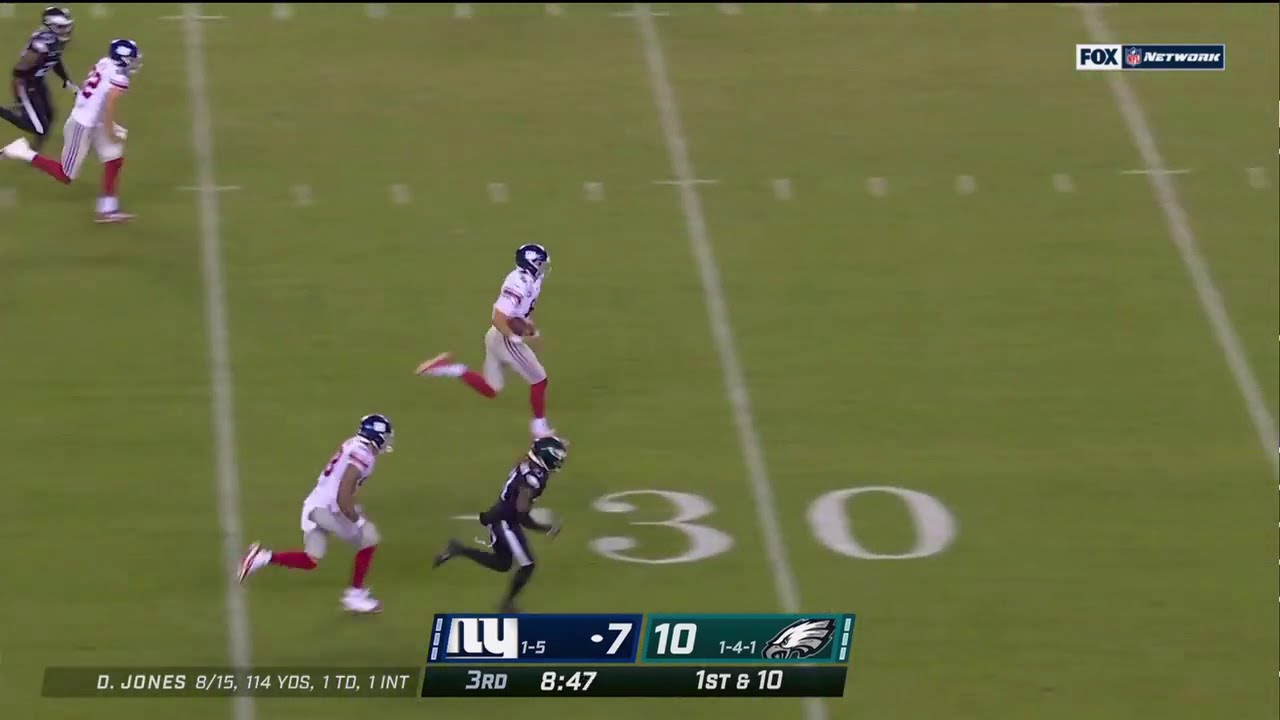 Daniel Jones TRIPS After 80 Yard Run | NFL Week 7