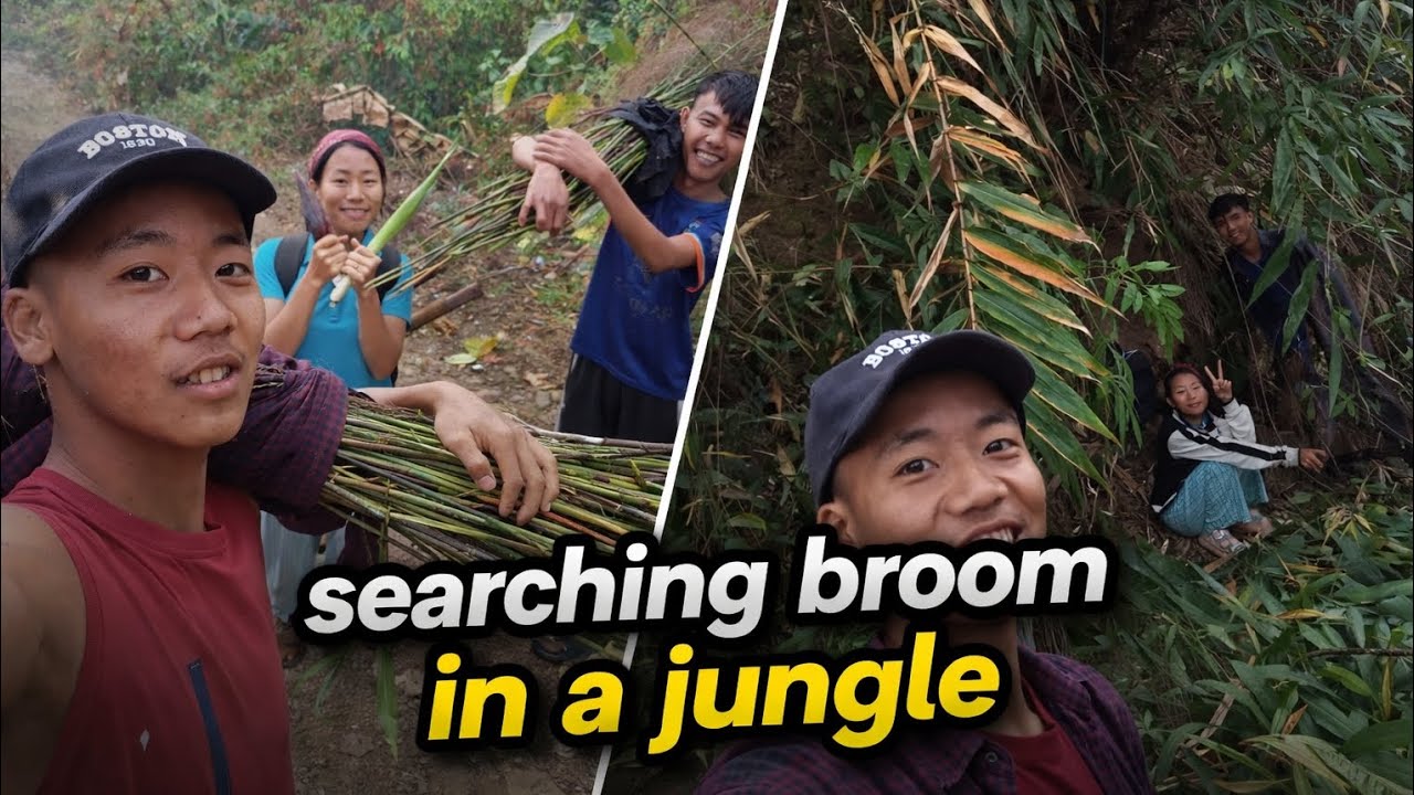 Today we went into the jungle to search for natural broom grass.