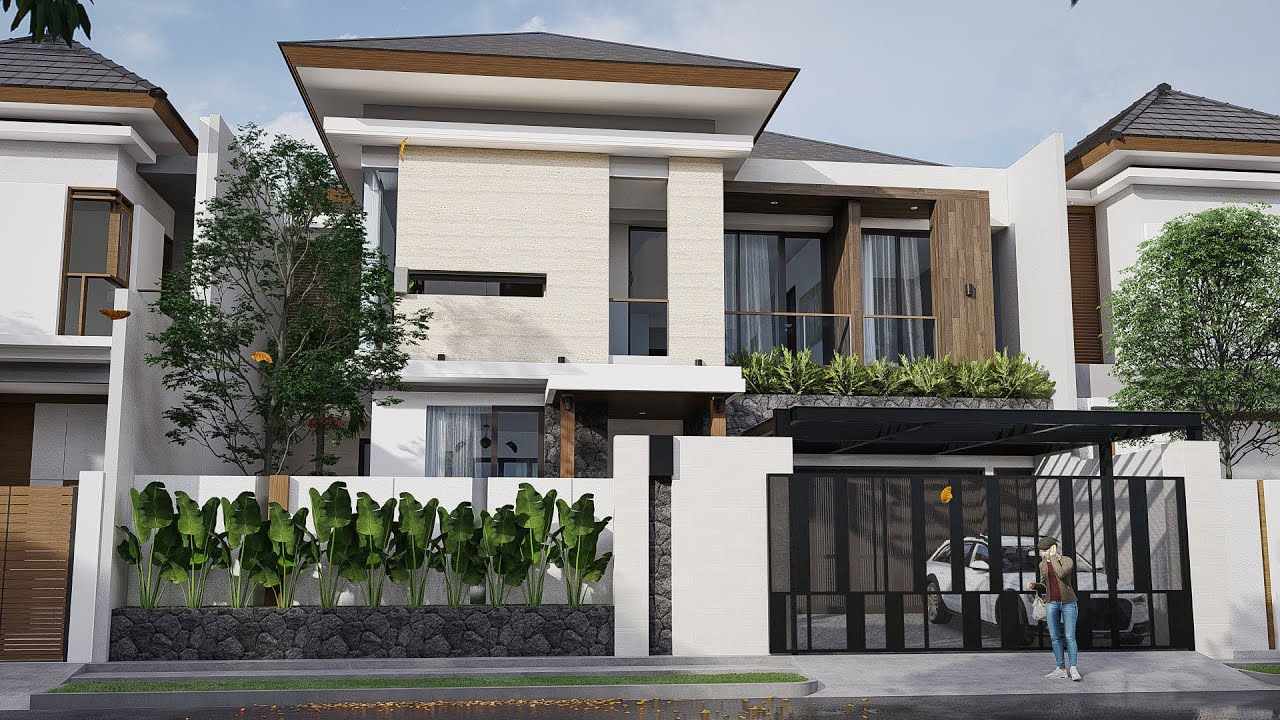 Desain Rumah Modern Tropis di Lahan 14 x 21 m || Project Showreel