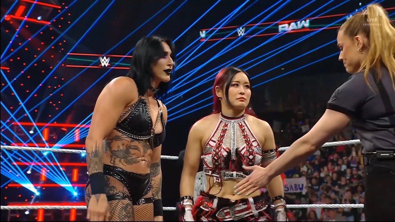 (1/2) Iyo Sky & Rhea Ripley vs Roxanne Perez & Giulia: Raw May 12 2025