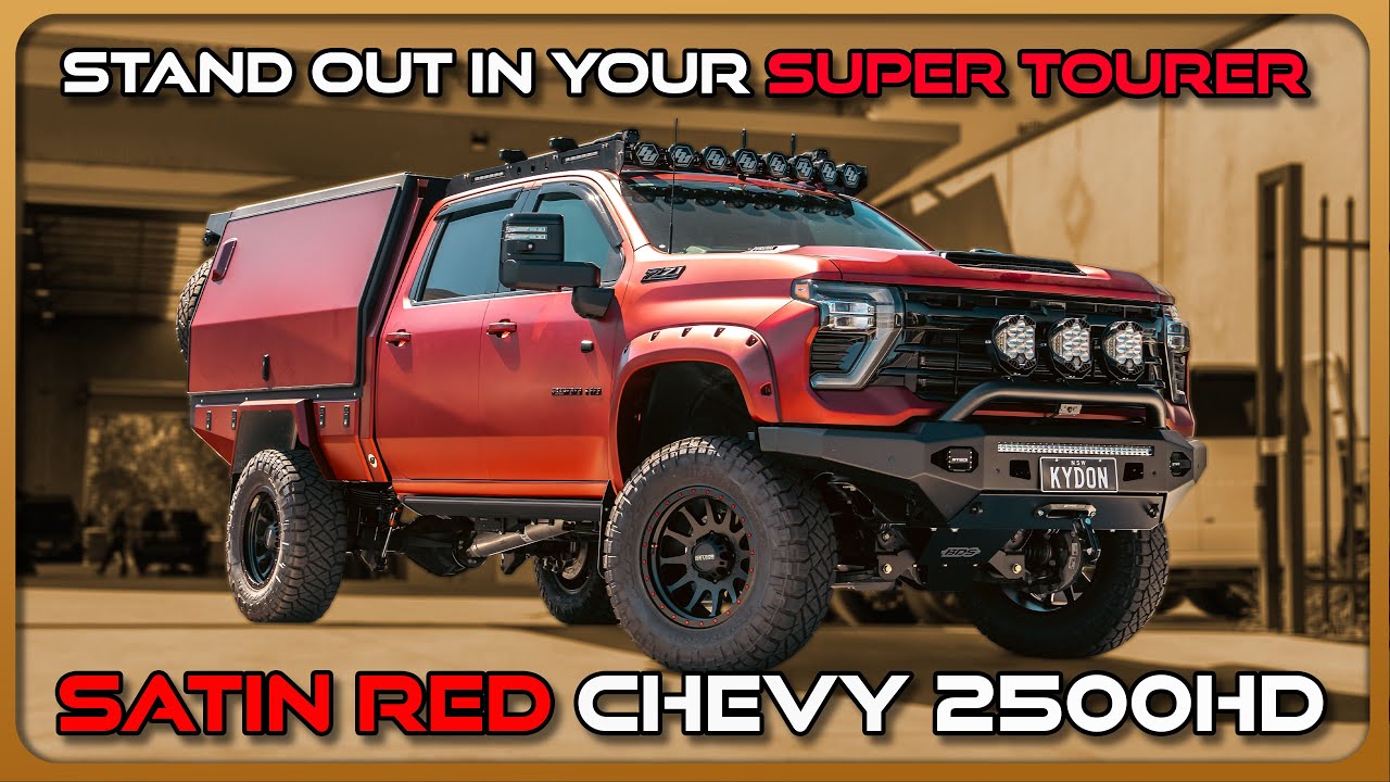 Самый крутой красный Silverado 2500HD в Австралии | Лифт подвески 5 футов + 37-дюймовые шины + по...