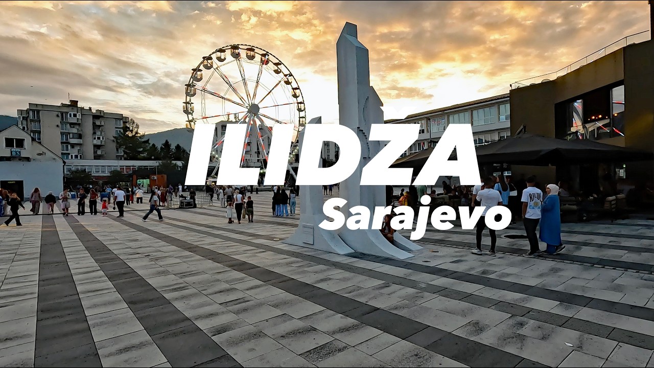 Subotnja večernja šetnja kroz Ilidžu 🎡 Saturday evening walk through Ilidža ( 4K Walking Tour )