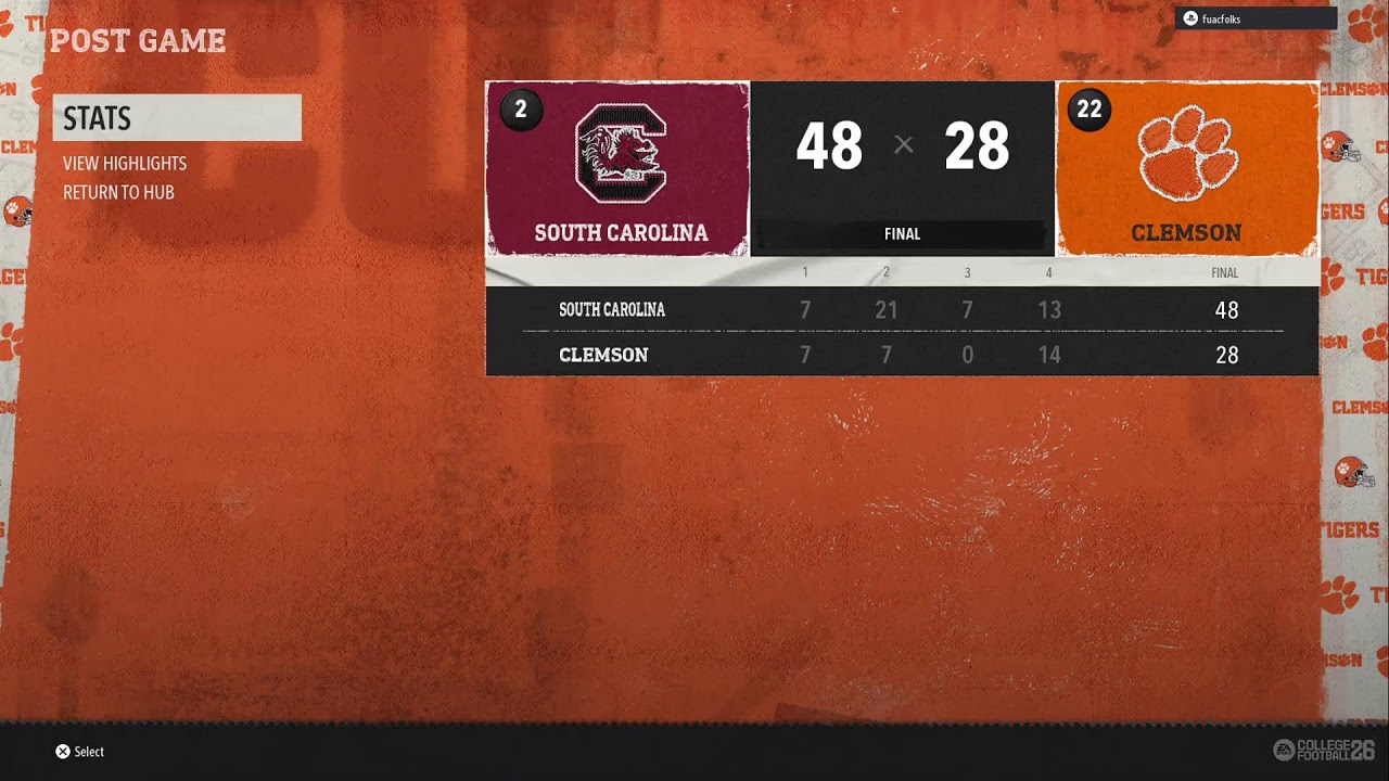S3 South Carolina week 13