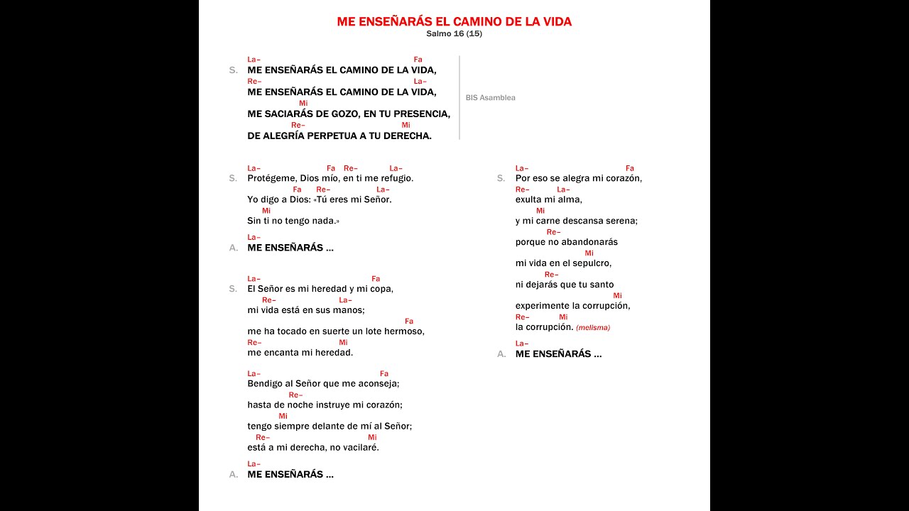 Me enseñarás el camino de la vida