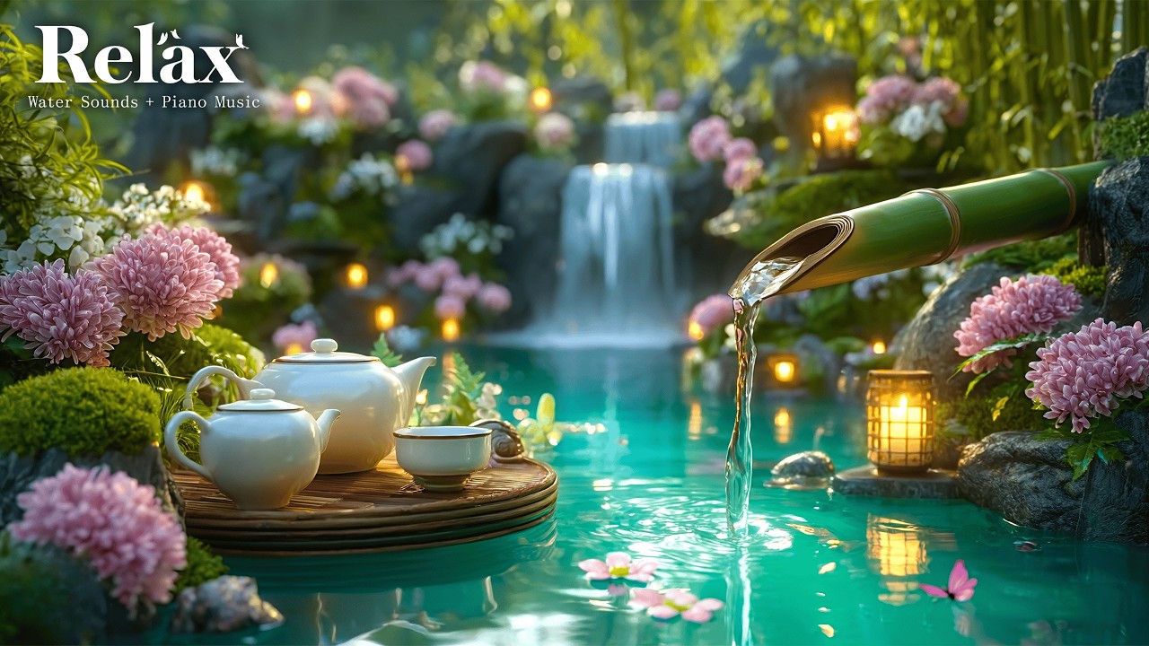 Relaxing Piano with Flowing Water Sounds 🌿 Insomnia Relief, Calm Anxiety & Depression, Study Music