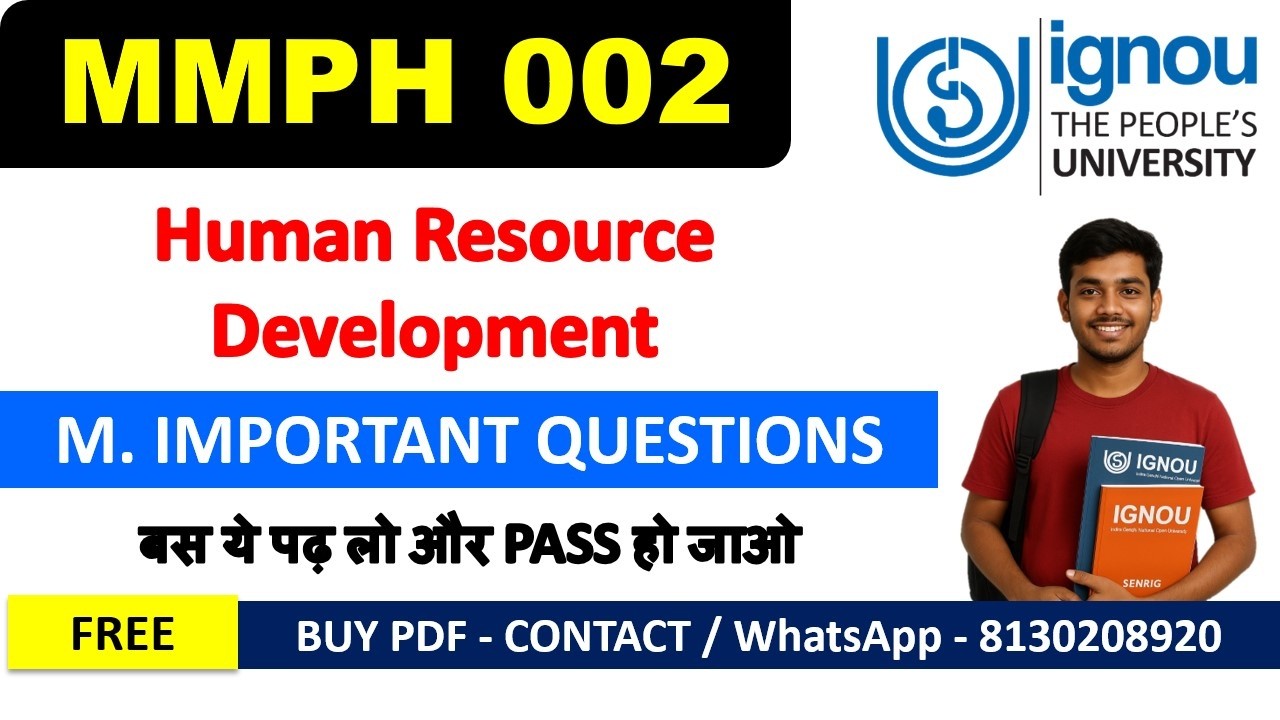 MMPH-002 Most Important Questions with Answers | Human Resource Development | IGNOU Exam Guide