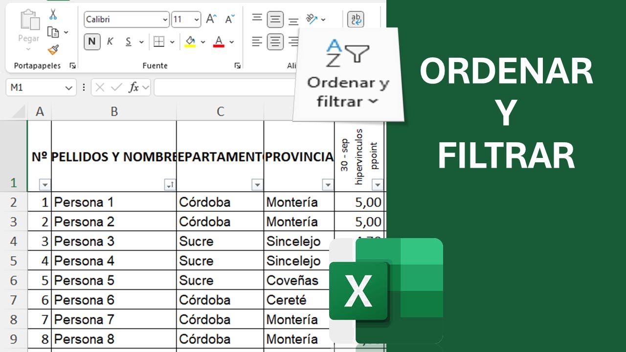Ordenar y FILTRAR, cómo aplicar filtros de números, orden alfabético, etc.