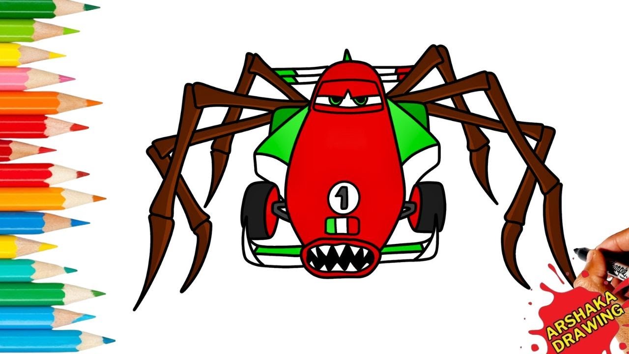 Drawing Francesco Bernoulli Spider Eater Easy Epic | Epic Escape from Lightning Mcqueen Eater