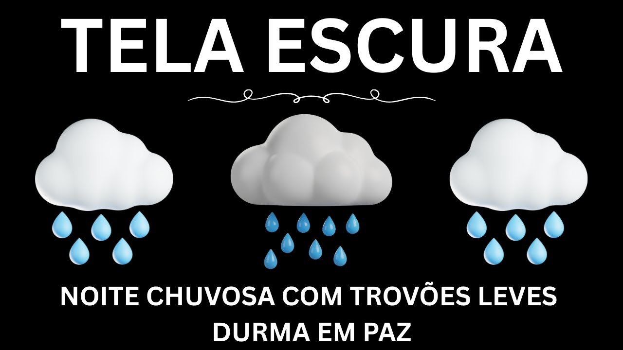 Noite Chuvosa com Trovões Leves | Durma em Paz | Sons Relaxantes para Dormir