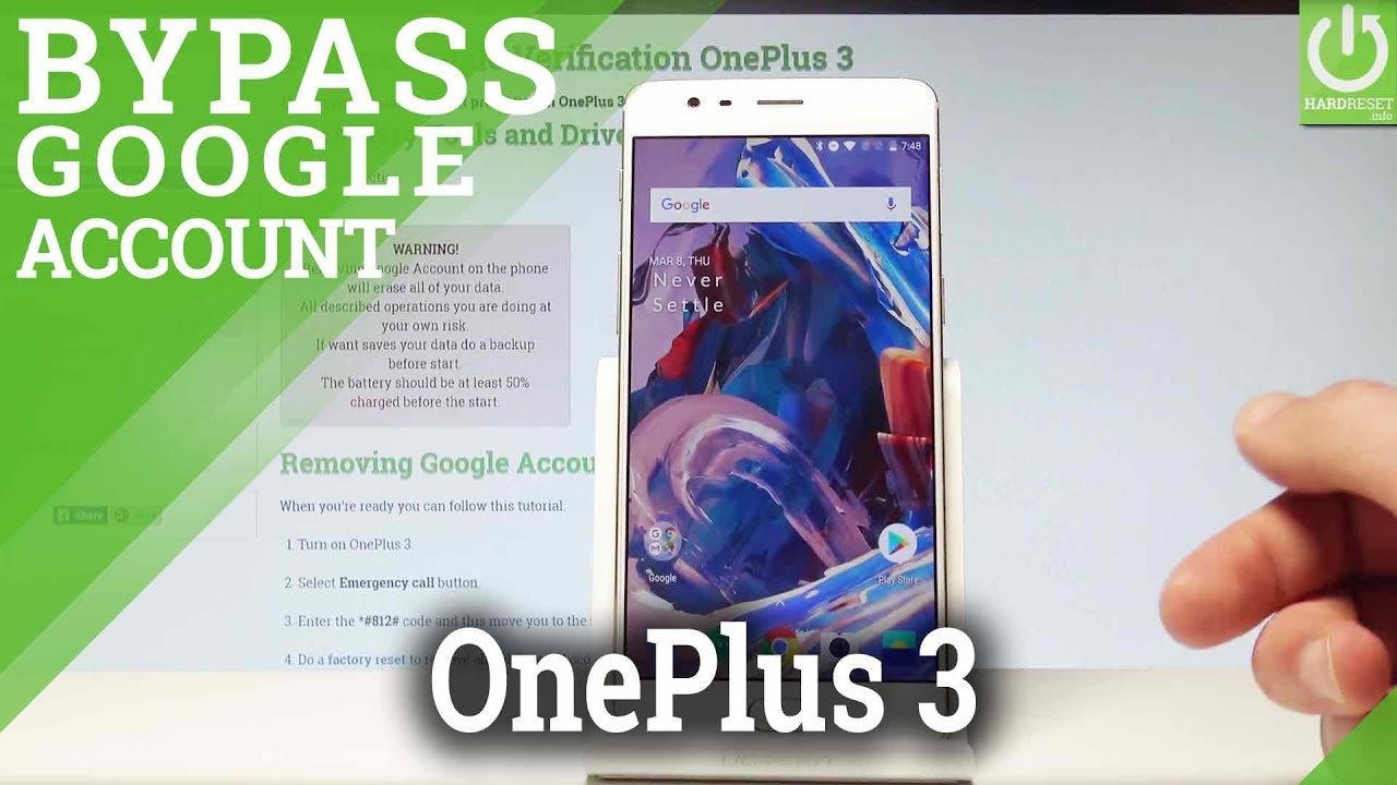 Bypass Google Verification OnePlus 3 - Unlock FRP / Skip Google Account