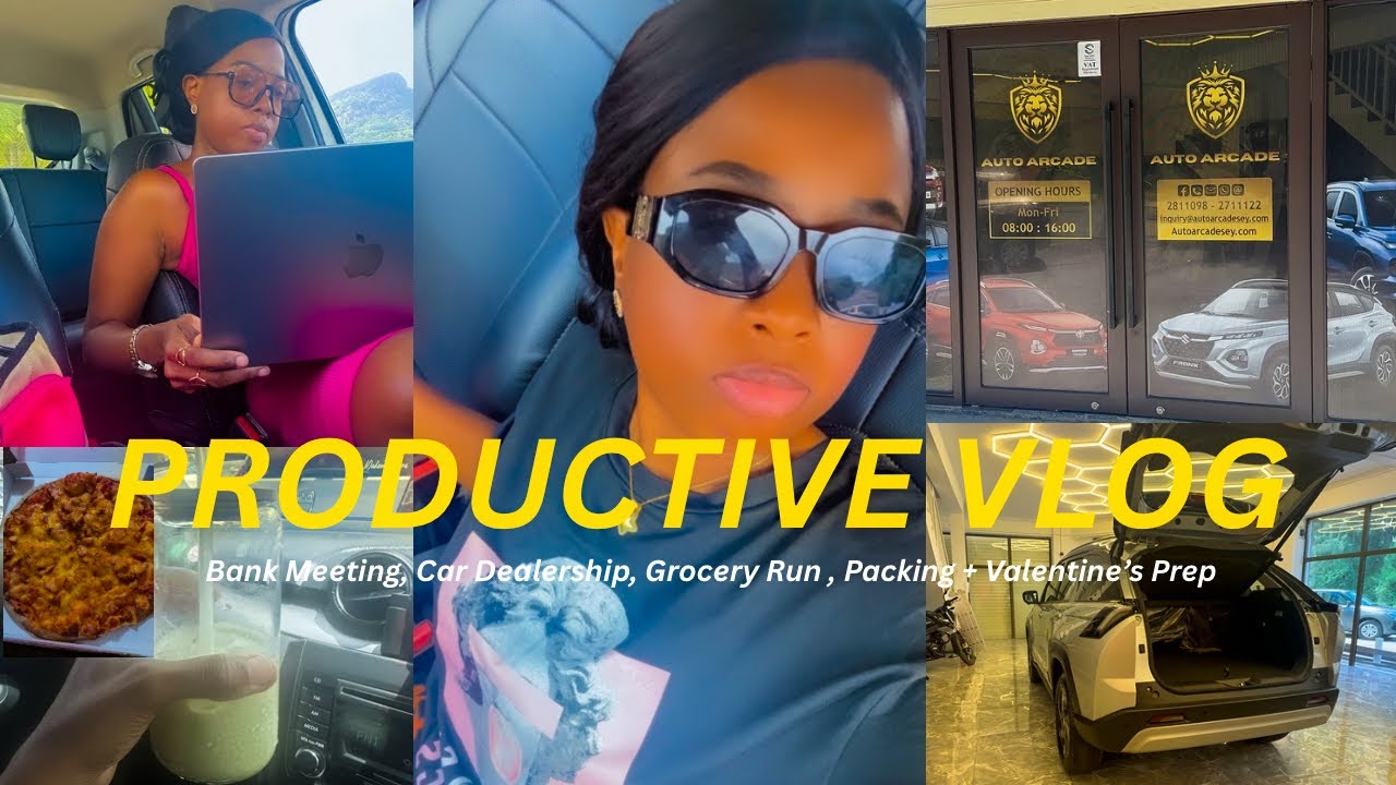 PRODUCTIVE VLOG📝✨ | Bank Meeting, Car Dealership, Grocery Run , Packing + Valentine’s Prep