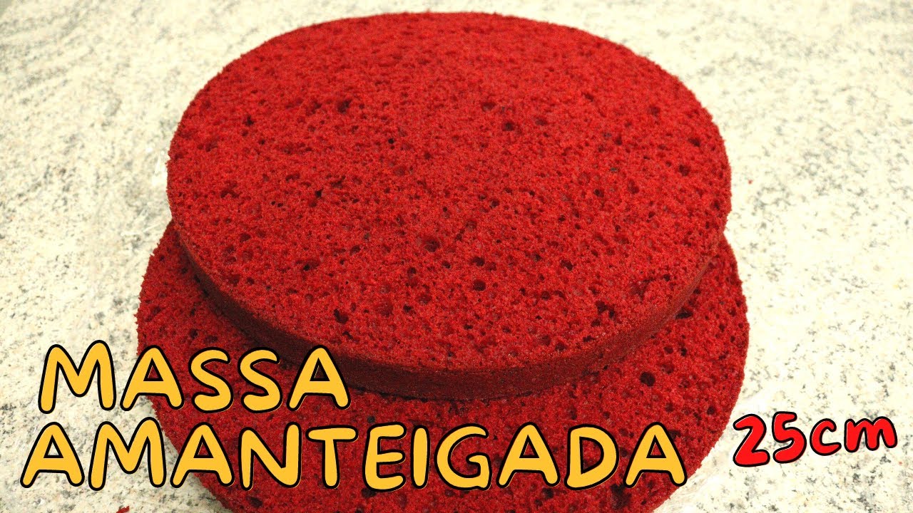 MASSA AMANTEIGADA RED VELVET 25CM @fuedimiria