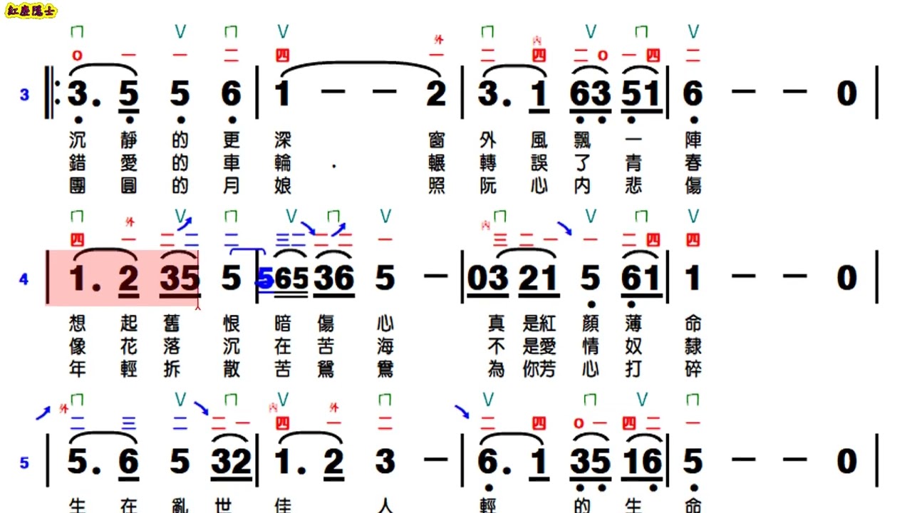 飄浪之女 - bB調伴奏(動態譜)