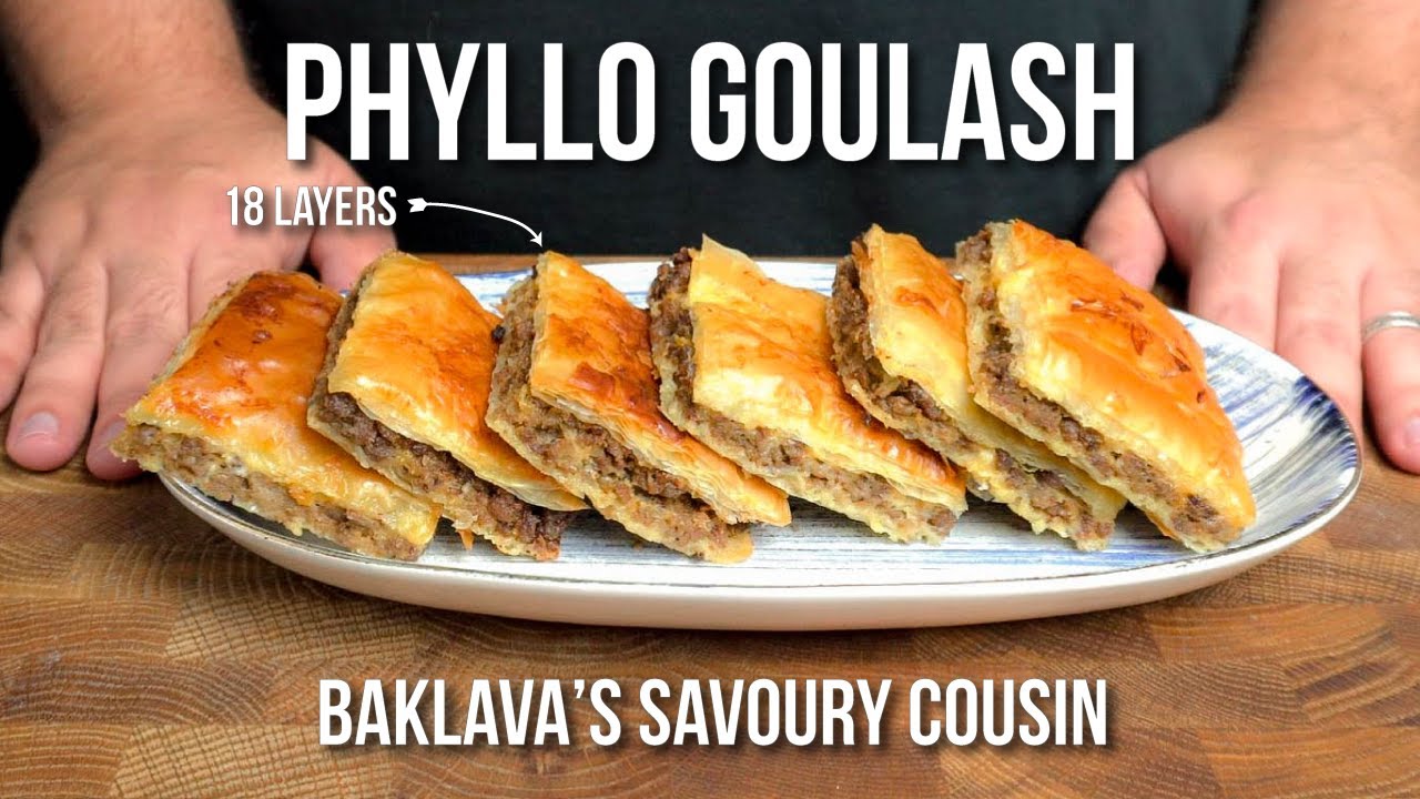CRISPY & FLAKY Phyllo Goulash - Baklava but make it SAVORY