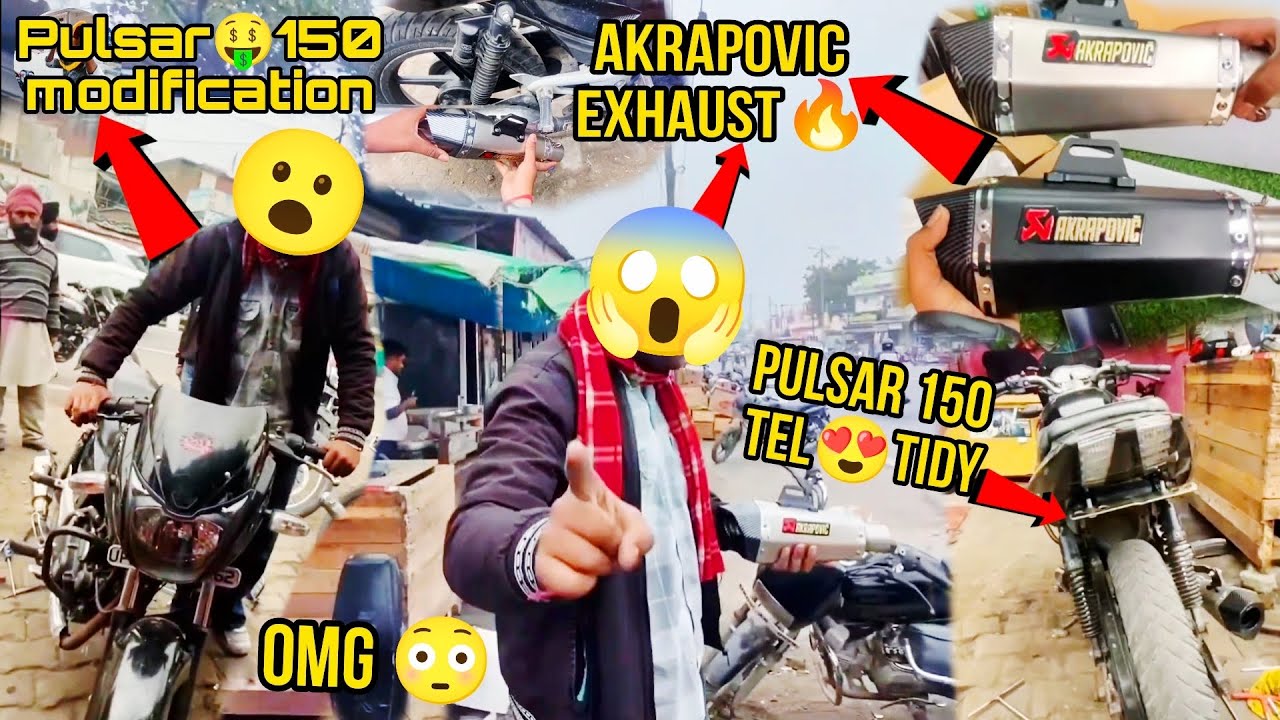 Pulsar 150 akrapovic exhaust 🔥 🚀 modifications  pulsar 150 🔥
