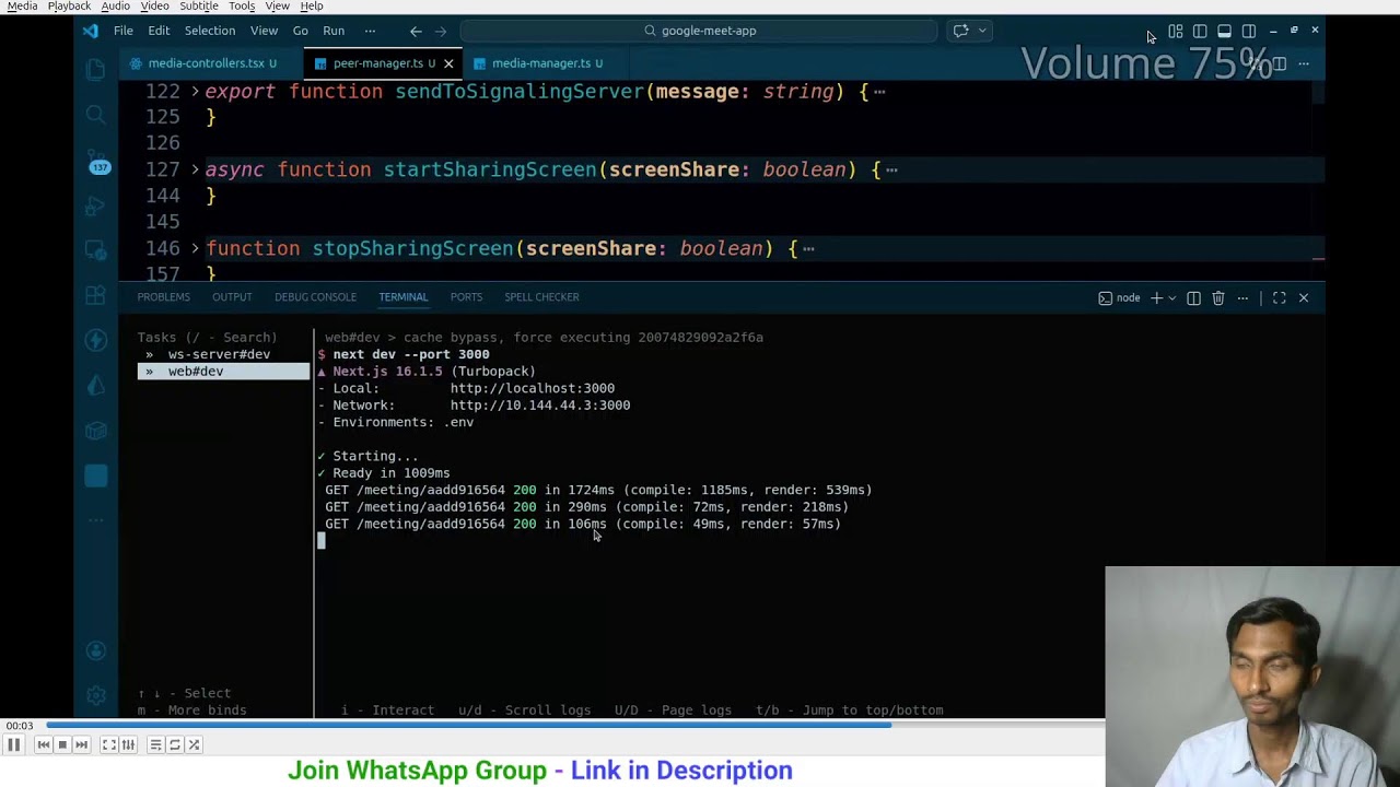 Day - 139 | Google Meet Clone - Part - 17 - Learning FullStack Web Dev | Coding The Code