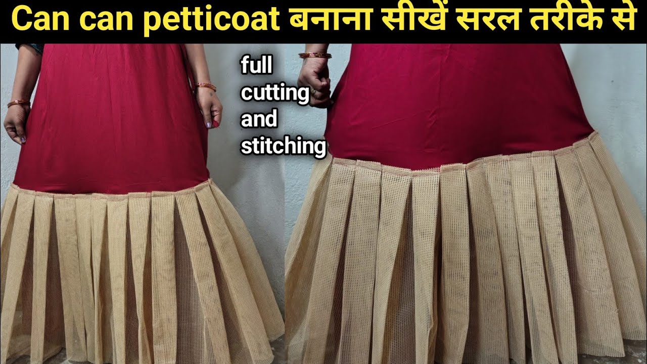 How to make can can skirt at home || Can can petticoat cutting and stitching