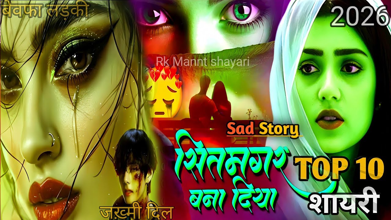 😭रुला दिया यें टॉप 10 💔 दर्दनाक शायरी |सितमगर बना दिया | इमोशनल स्टोरी है एक😔 bewafa की जरूर सुनिए🥀