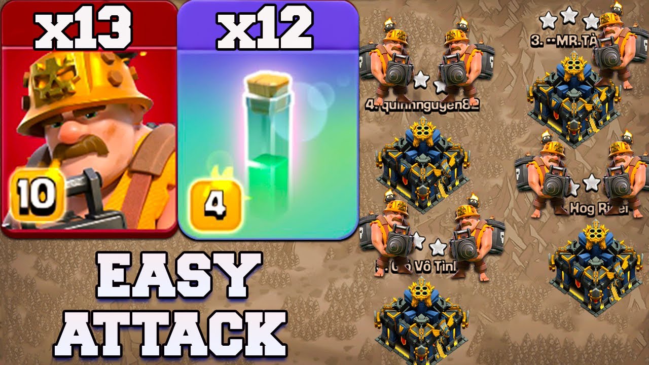 Th17 SUPER MINER Attack is Unstoppable!! | Best TH17 Attack Strategy With Super Miner Clash Of Clans