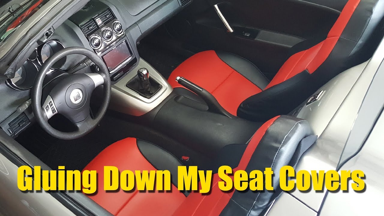 Gluing Down My Custom Seat Covers in My Saturn Sky