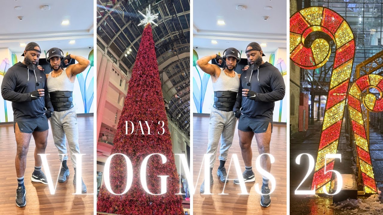 VLOGMAS, ДЕНЬ 3 | Рождественские огни Торонто, праздничные тренировки в спортзале и праздничные п...