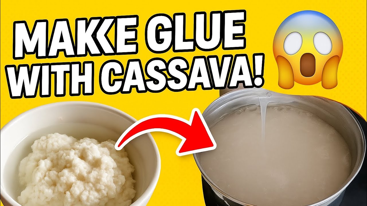 How to Make Natural Glue from Cassava Dough | Easy DIY Starch Glue at Home