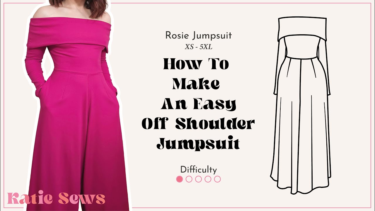 How To Make An Easy Off Shoulder Jumpsuit | Rosie Pattern | Beginner Friendly