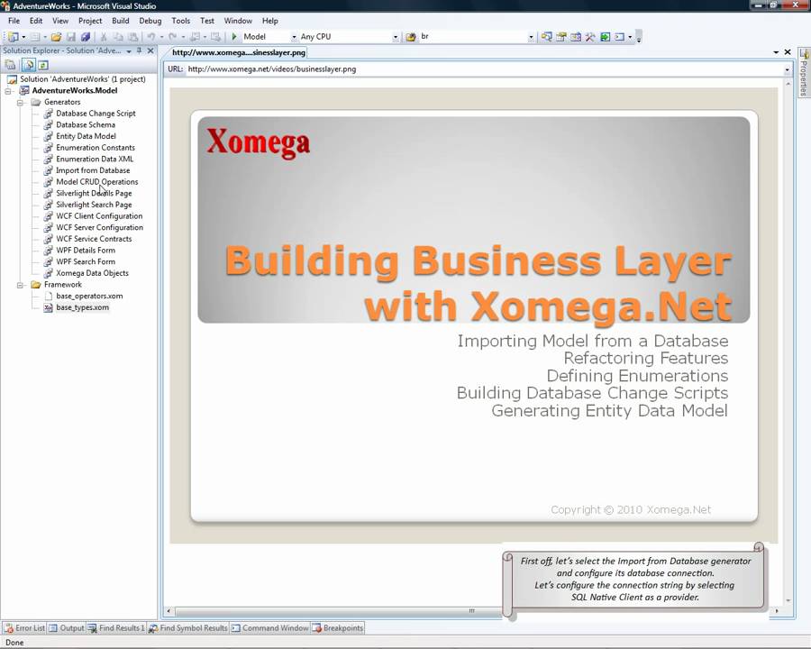 2. Building Business Layer with Xomega.Net
