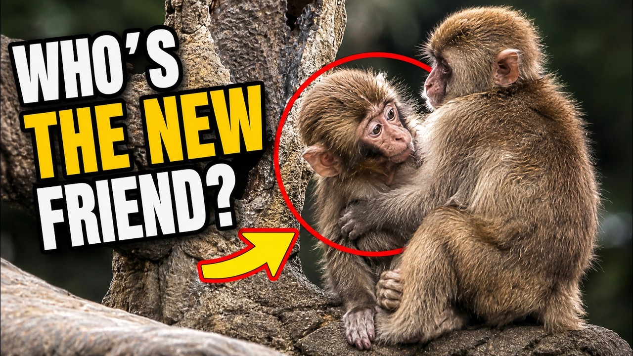 Baby Monkey Punch Is So Happy to Meet a New Friend Today&mdash;But Who Is This Little Friend?