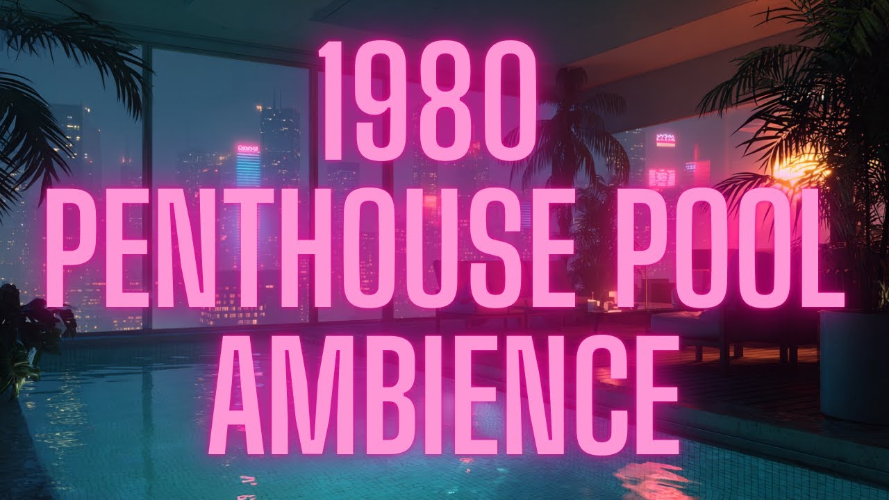 1980s Ambience | 1980s Penthouse Pool at Night — Lofi Chill Retro Background for Relaxing & Escaping