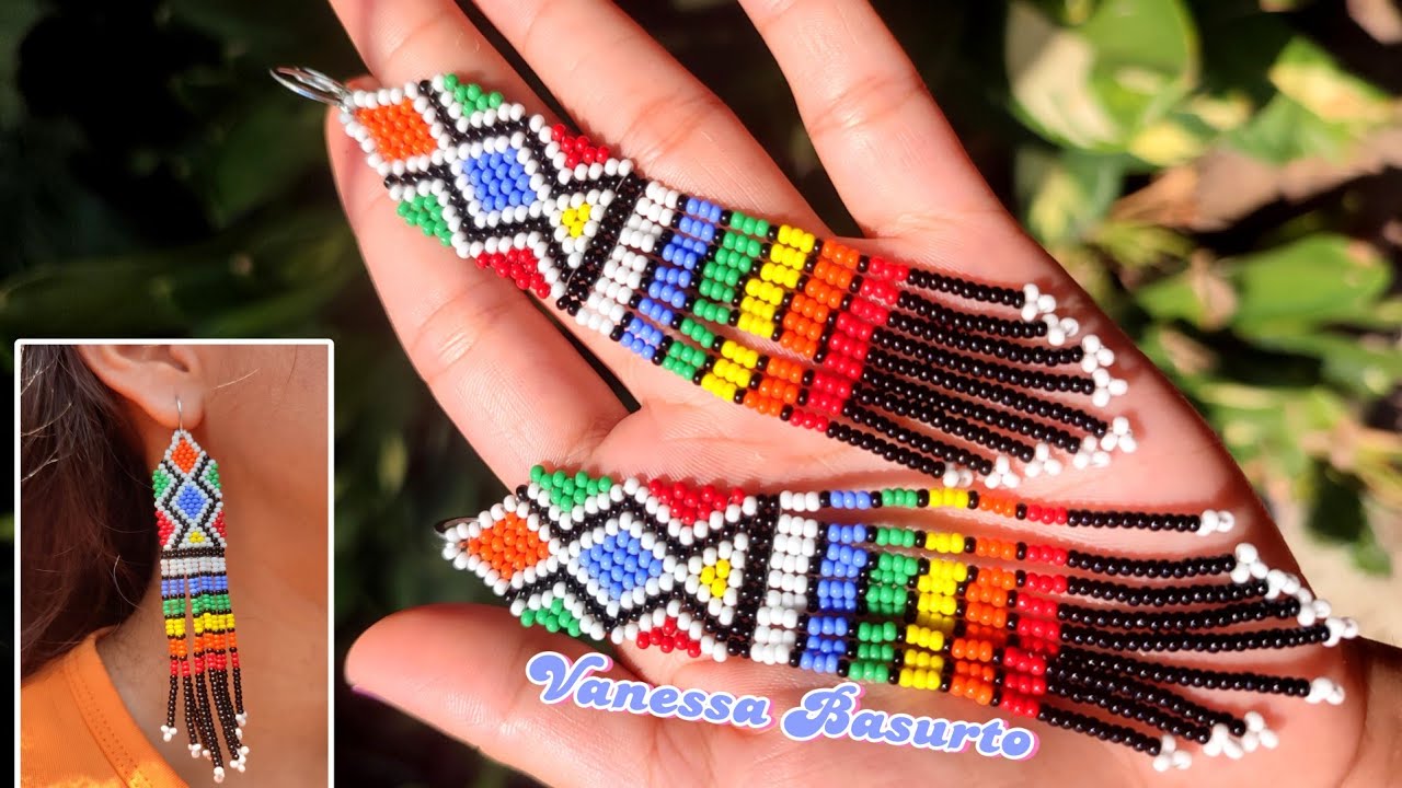 ARETES CON FLEQUILLOS EN MOSTACILLAS / CHAQUIRAS MULTICOLOR 🌈how to make bead earrings rainbow 🌈❤️