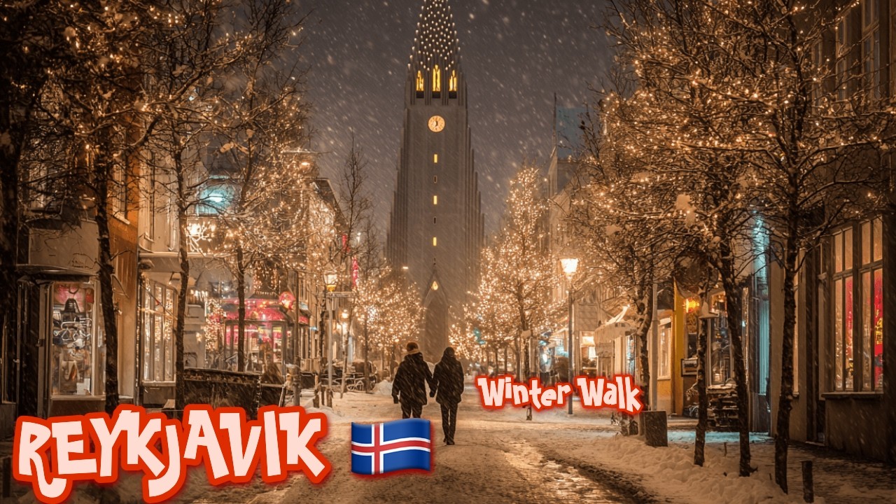 Reykjavik Walking Tour 4K 🇮🇸 | Winter Streets & City Highlights